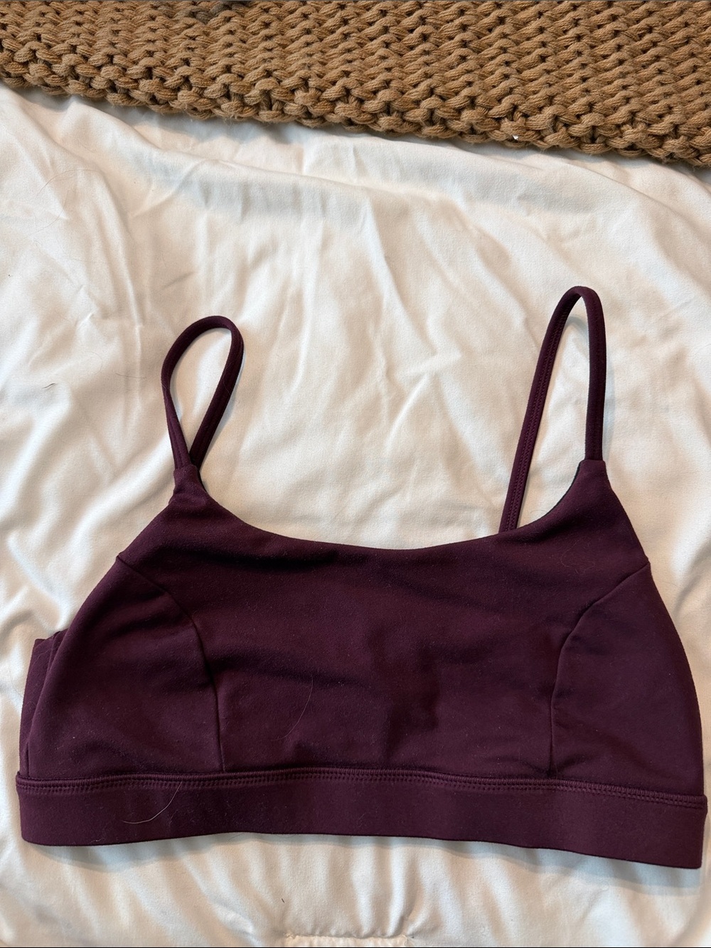 Seamless Plum Support Bralette with Thin Straps